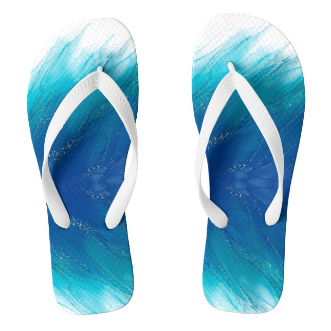 Glittery Alcohol Ink Tumbler Design Thongs (Footbed)