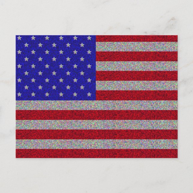 Glittery American Flag Postcard (Front)