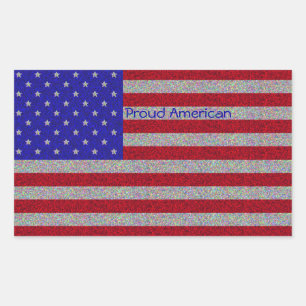 Glittery American Flag Stickers