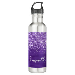 Glittery Amethyst Purple Glam Name 710 Ml Water Bottle