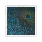 Glittery Aqua Peacock