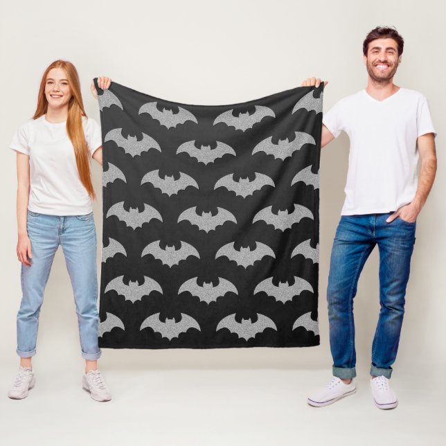 Glittery Bat Halloween Fleece Blanket (In Situ)
