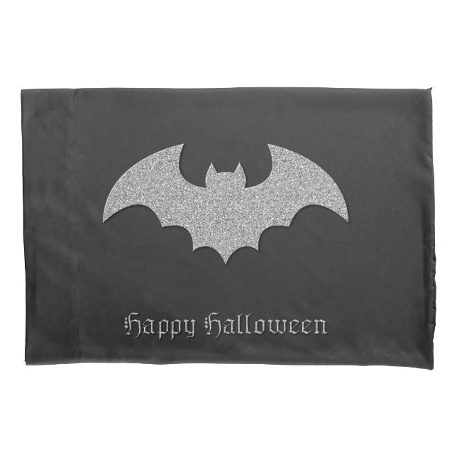 Glittery Bat Halloween Pillowcase (Front)