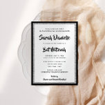 Glittery Bat Mitzvah Black and Silver Rectangle Invitation<br><div class="desc">This trendy Bat Mitzvah invitation features sparkling faux glitter layered against a solid colour background. Use the template form to add your own information. The Design Tool can be used to change the font style,  colour and layout.</div>