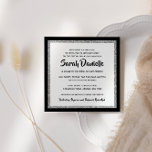 Glittery Bat Mitzvah Black Silver Square Invitation<br><div class="desc">This trendy Bat Mitzvah invitation features sparkling faux glitter layered against a solid colour background.  Use the template form to add your own information.  The Design Tool can be used to change the font style,  colour and layout.</div>