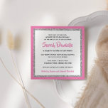 Glittery Bat Mitzvah Hot Pink and Silver Square Invitation<br><div class="desc">This trendy Bat Mitzvah invitation features sparkling faux glitter layered against a solid colour background.  Use the template form to add your own information.  The Design Tool can be used to change the font style,  colour and layout.</div>