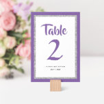 Glittery Bat Mitzvah Purple and Silver  Table Number<br><div class="desc">This trendy Bat Mitzvah table number features sparkling faux glitter layered against a solid colour background.  Use the template form to add your own information.  The Design Tool can be used to change the font style,  colour and layout.</div>