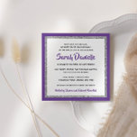 Glittery Bat Mitzvah, Teal and Silver Square Invitation<br><div class="desc">This trendy Bat Mitzvah invitation features sparkling faux glitter layered against a solid color background.  Use the template form to add your own information.  The "Customize" feature can be used to change the font style,  color and layout.</div>