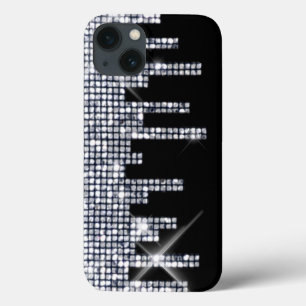 Glittery Black/Silver Glamour iPhone 13 Case