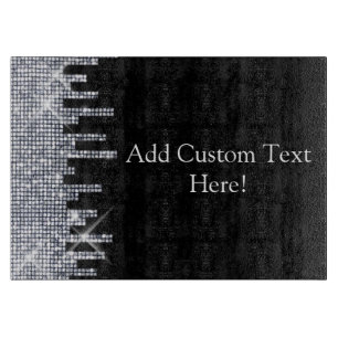 Glittery Black/Silver Glamour Cutting Board