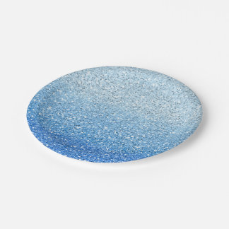 Glittery Blue Ombre Spectrum Paper Plate