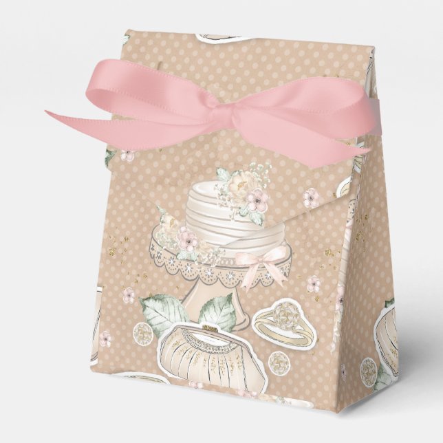 Glittery Bridal Wedding Pattern Favour Box (Front Side)