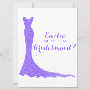 Glittery bridesmaid dress invitation