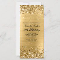 Glittery Brushed Gold Foil 50th Birthday
