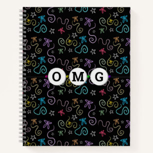 Glittery Butterflies - Faux Glitter Pattern Notebook