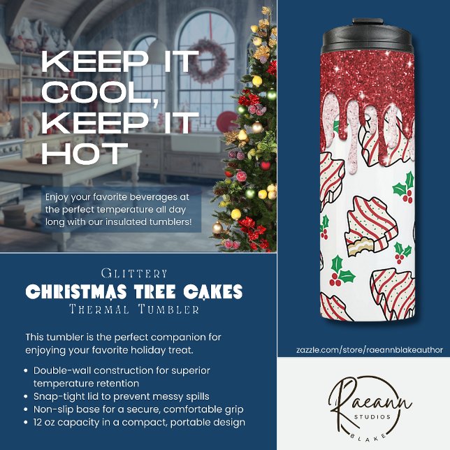 Glittery Christmas Tree Cakes Thermal Tumbler (Creator Uploaded)