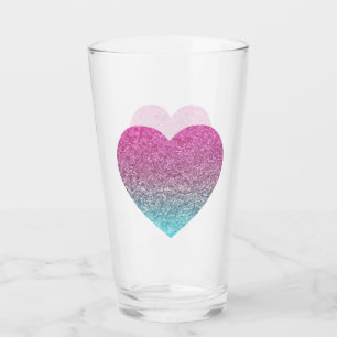 Glittery Colourful Heart Glass