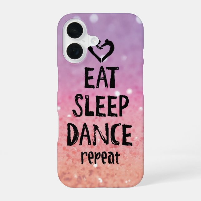 Glittery Eat, Sleep, Dance case (Back)