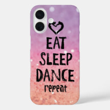 Glittery Eat, Sleep, Dance case