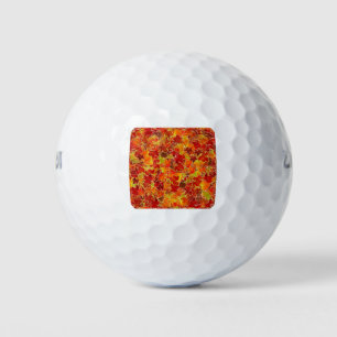 Glittery Fall Maple Leaves Golf Balls