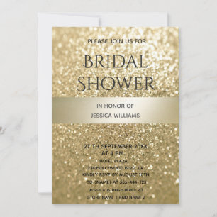Glittery fancy elegant modern gold stripe invitation