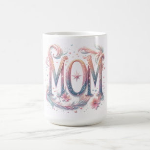 Glittery Floral Mum Coffee Mug