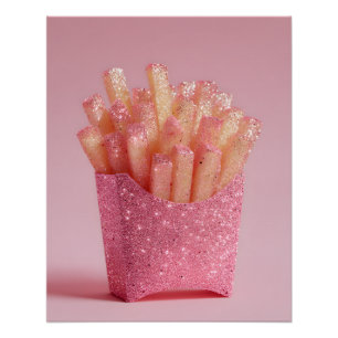 Glittery French Fries Poster