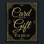 glittery gold and black card and gift wedding sign<br><div class="desc">glitter sign glittery gold and black card and gift wedding sign</div>