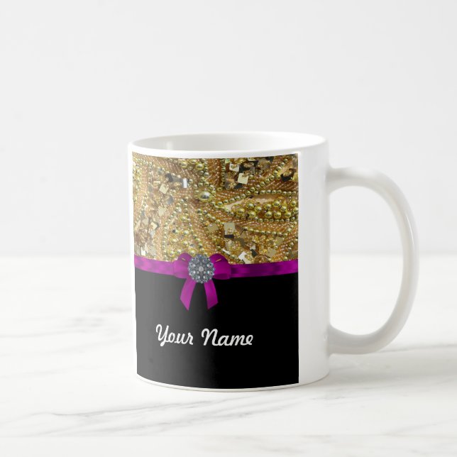 Glittery gold & black coffee mug (Right)