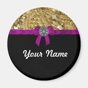 Glittery gold & black magnet