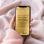 Glittery Gold Foil 30th Birthday Invitation<br><div class="desc">A glamourous 30th birthday invitation for her for print or digital download. Faux sparkly gold glitter against a teal blue faux brushed metal foil background. Customise the calligraphy and font styles, colour and size as needed to create your own invite for her glamourous milestone celebration. All the sparkly, glittery and...</div>