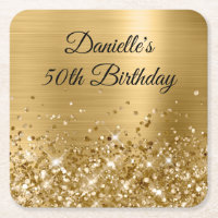 Glittery Gold Foil 50th Birthday