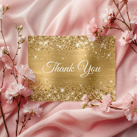 Glittery Gold Foil 75th Birthday Thank You