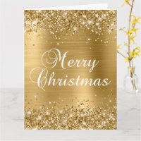 Glittery Gold Foil Big Merry Christmas