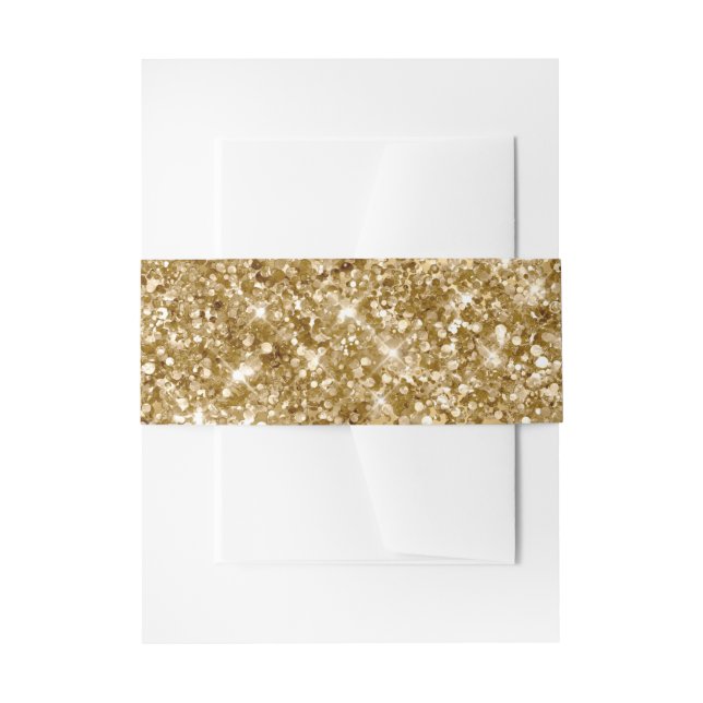 Glittery Gold Foil Digital Art Invitation Belly Band (Front Example)