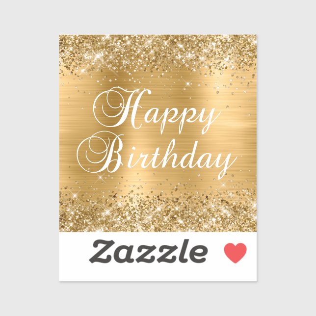 Glittery Gold Foil Happy Birthday (Sheet)