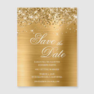 Glittery Gold Foil Save the Date