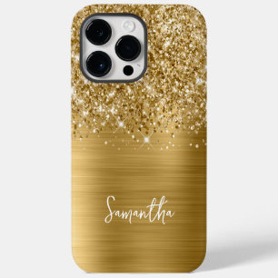 Glittery Gold Glam Name iPhone 14 Pro Max Case