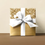 Glittery Gold Glam Wrapping Paper<br><div class="desc">The background features large faux gold glitter and faux brushed metal golden foil. 
The girly glitter glam prints like a photo on this gift wrap.
Decorative custom gift wrap for you.</div>