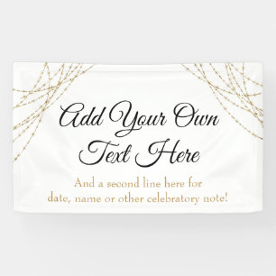 Glittery Gold Light Strings Add Your Own Text Banner