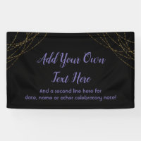 Glittery Gold Light Strings Add Your Own Text