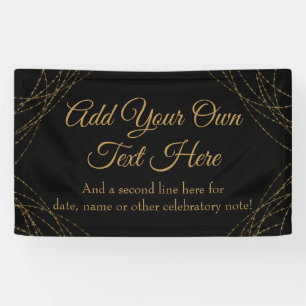 Glittery Gold Light Strings Add Your Own Text Banner
