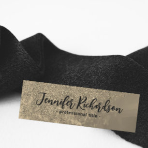 Glittery Gold Metallic Fancy Chic Calligraphy Name Tag