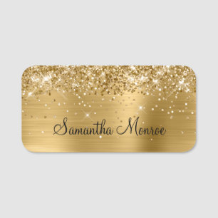 Glittery Gold Metallic Name Tag