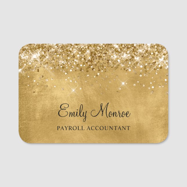 Glittery Gold Name Tag (Front)