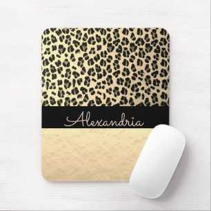 Glittery Gold Shimmery Gold Leopard           Mouse Pad
