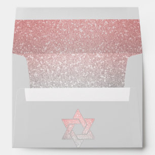 Glittery Gradient Coral Invitation Envelope