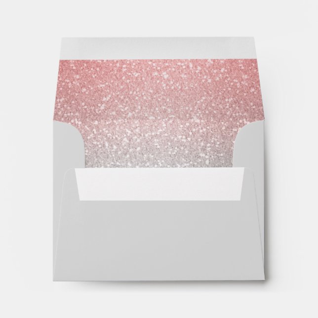 Glittery Gradient Coral RSVP Envelope (Back (Bottom))