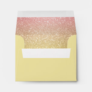 Glittery Gradient Coral RSVP Envelope