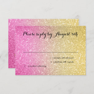 Glittery Gradient RSVP Hot Pink